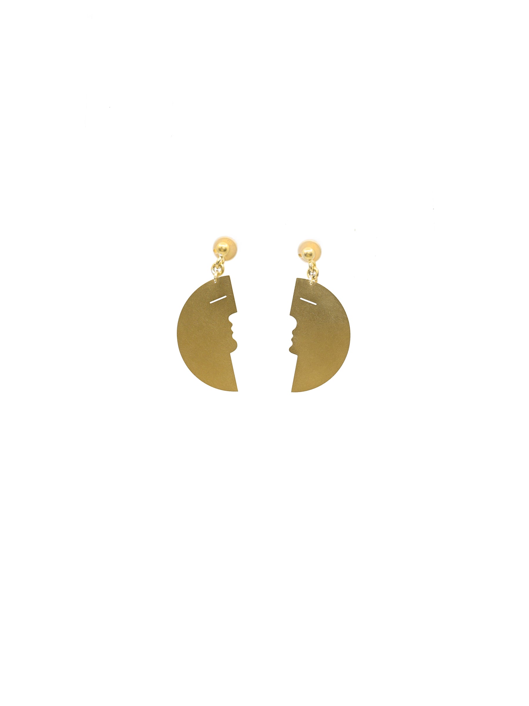 Two Make One Earrings Small // Golden