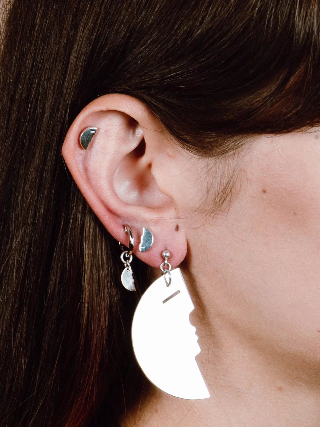 Double Pierced Hoop Earrings - one earring for double piercings. Perfe... |  TikTok