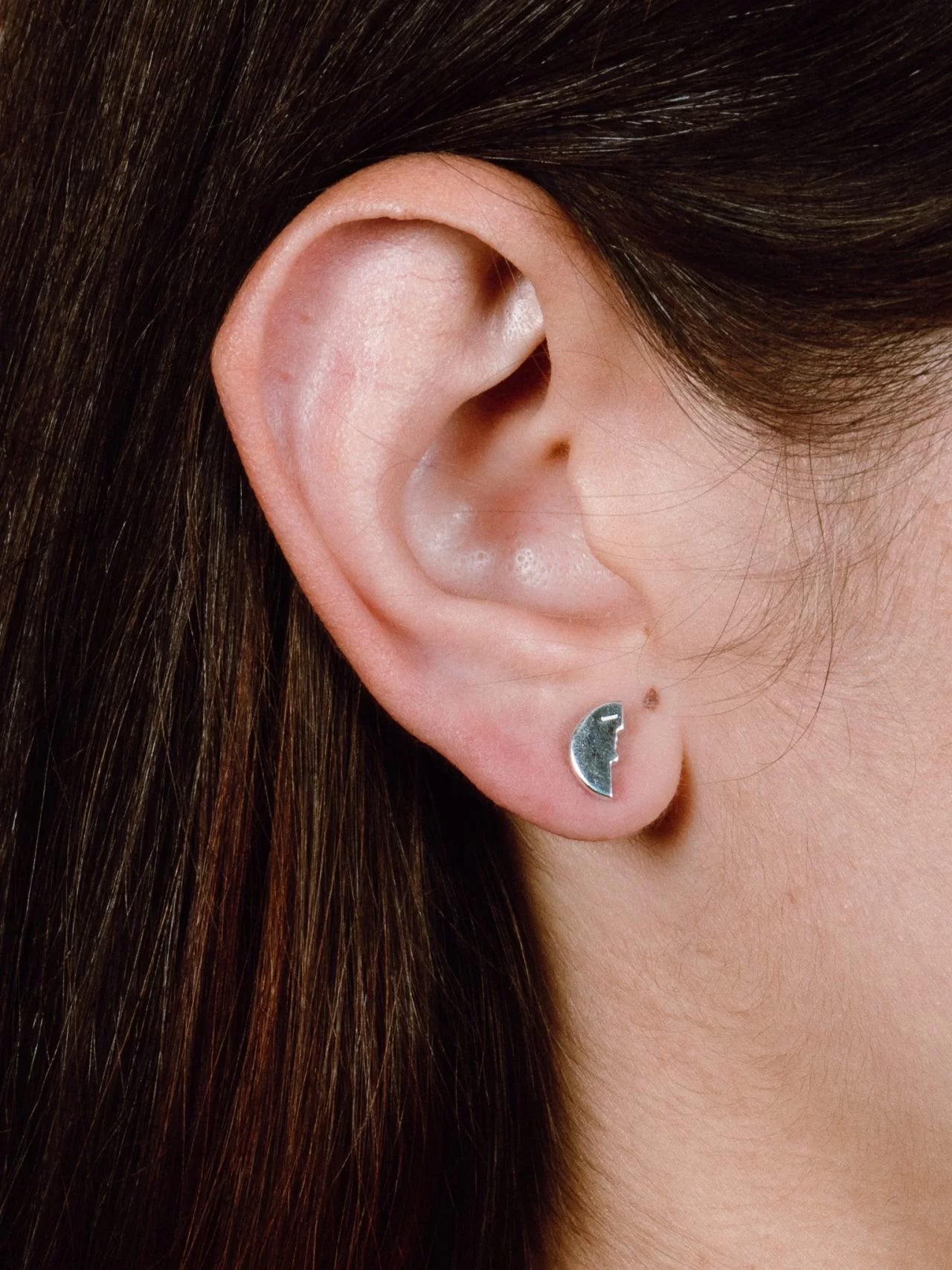 Two Make One Stud Earrings Silver Vilegiatura